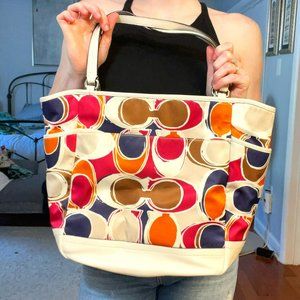 Coach Park Hand Drawn Scarf Print Tote